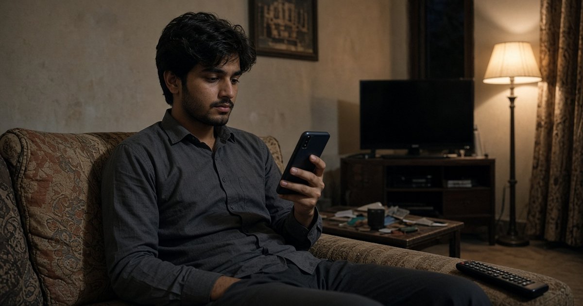 Someone in Pakistan watching short videos on a phone at home